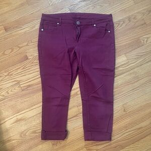 Maurices Burgundy Ankle Pants
